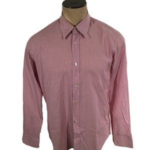 Hugo Boss Slim Fit Pink Striped Dress Shirt Large